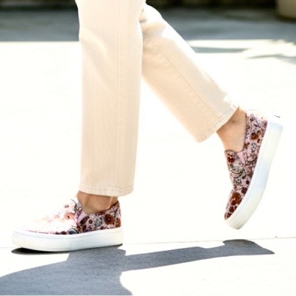 Keds Pink Floral Slip-On Sneakers - Picture 2 of 13